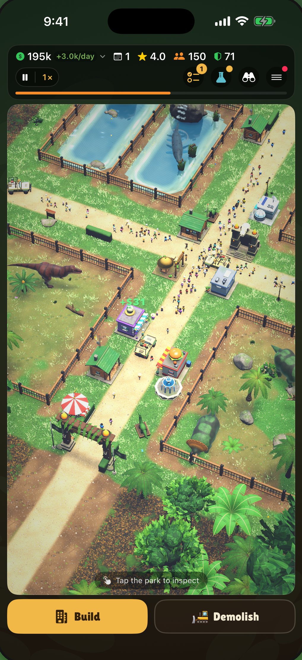 Build a living dinosaur park